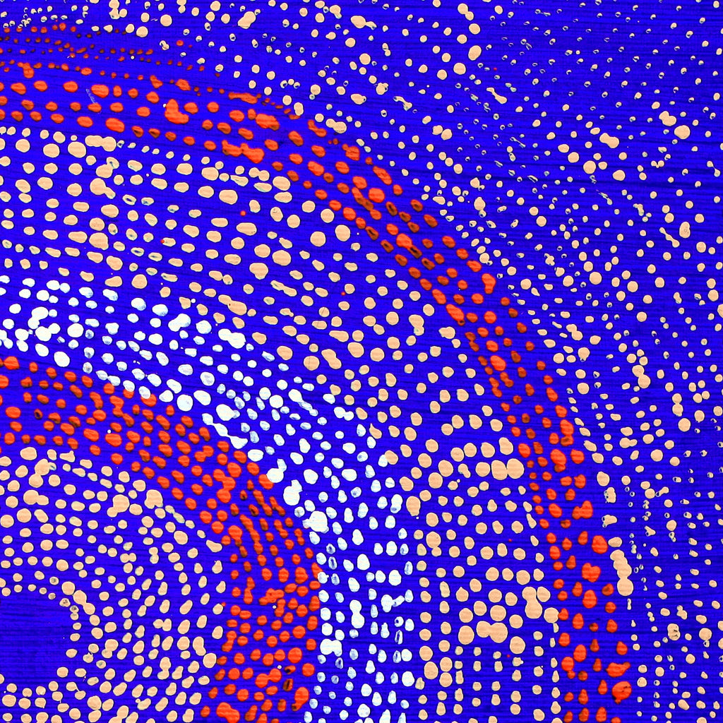 Aboriginal Artwork by Julie Nangala Robertson, Ngapa Jukurrpa (Water Dreaming) - Pirlinyarnu, 30x30cm