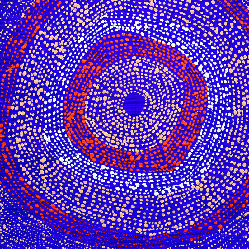 Aboriginal Artwork by Julie Nangala Robertson, Ngapa Jukurrpa (Water Dreaming) - Pirlinyarnu, 30x30cm