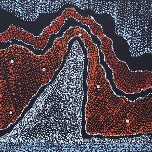 Aboriginal Art by Julie Nangala Robertson, Ngapa Jukurrpa (Water Dreaming) - Pirlinyarnu, 30x30cm - ART ARK®