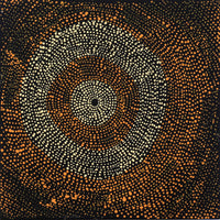 Aboriginal Artwork by Julie Nangala Robertson, Ngapa Jukurrpa (Water Dreaming) - Pirlinyarnu, 30x30cm