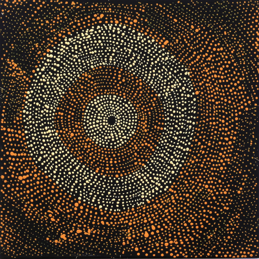Aboriginal Artwork by Julie Nangala Robertson, Ngapa Jukurrpa (Water Dreaming) - Pirlinyarnu, 30x30cm