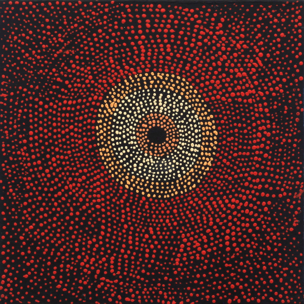Aboriginal Artwork by Julie Nangala Robertson, Ngapa Jukurrpa (Water Dreaming) - Pirlinyarnu, 30x30cm