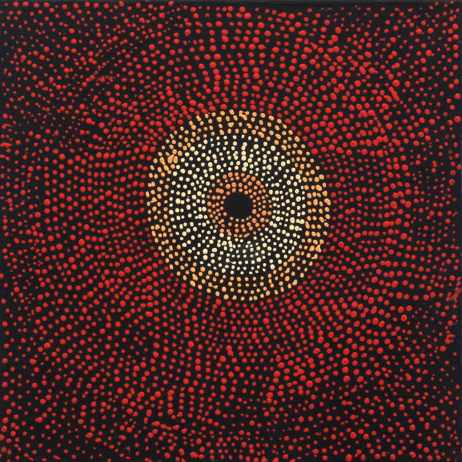 Aboriginal Artwork by Julie Nangala Robertson, Ngapa Jukurrpa (Water Dreaming) - Pirlinyarnu, 30x30cm