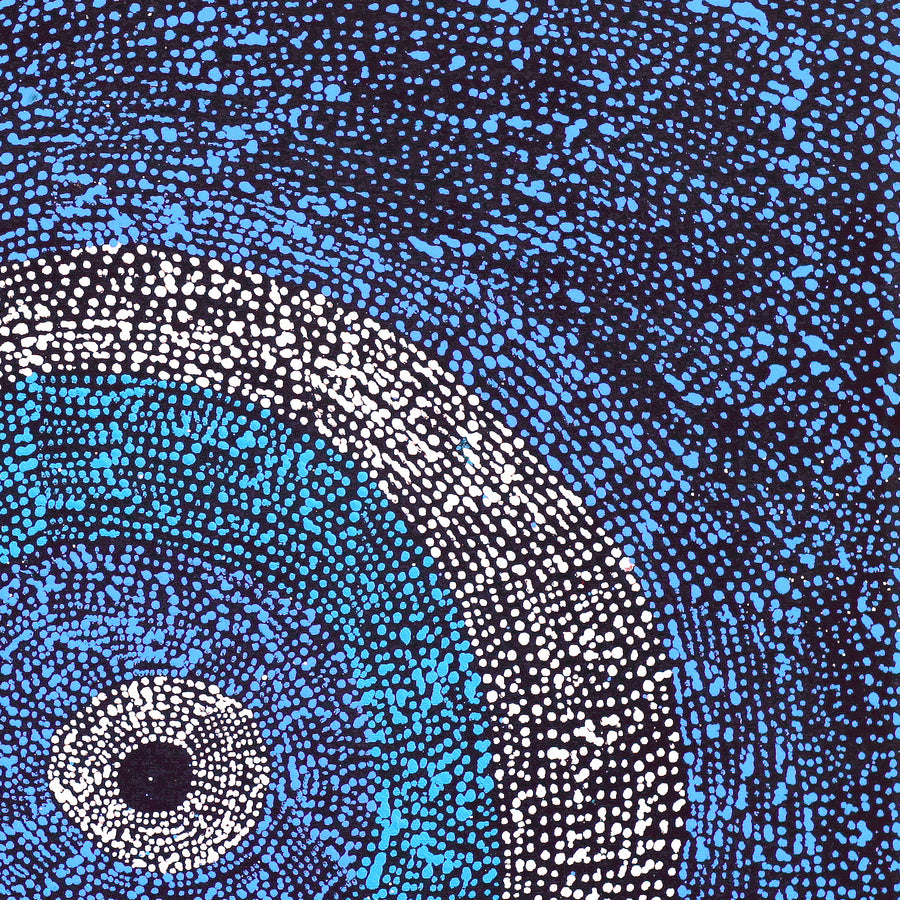 Aboriginal Artwork by Julie Nangala Robertson, Ngapa Jukurrpa (Water Dreaming) - Pirlinyarnu, 46x46cm