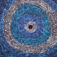 Aboriginal Artwork by Julie Nangala Robertson, Ngapa Jukurrpa (Water Dreaming) - Pirlinyarnu, 46x46cm