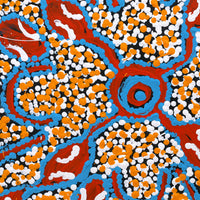 Aboriginal Artwork by Juliette Nampijinpa Brown, Ngapa Jukurrpa (Water Dreaming) - Mikanji, 30x30cm