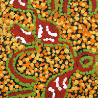 Aboriginal Artwork by Juliette Nampijinpa Brown, Ngapa Jukurrpa (Water Dreaming) - Mikanji, 30x30cm