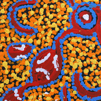 Aboriginal Artwork by Juliette Nampijinpa Brown, Ngapa Jukurrpa (Water Dreaming) - Mikanji, 30x30cm