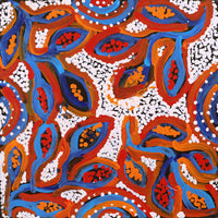 Aboriginal Artwork by Juliette Nampijinpa Brown, Ngapa Jukurrpa (Water Dreaming) - Mikanji, 30x30cm