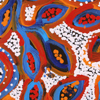 Aboriginal Artwork by Juliette Nampijinpa Brown, Ngapa Jukurrpa (Water Dreaming) - Mikanji, 30x30cm