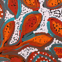 Aboriginal Artwork by Juliette Nampijinpa Brown, Ngapa Jukurrpa (Water Dreaming) - Mikanji, 30x30cm