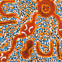 Aboriginal Artwork by Juliette Nampijinpa Brown, Ngapa Jukurrpa (Water Dreaming) - Mikanji, 40x40cm