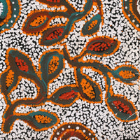 Aboriginal Artwork by Juliette Nampijinpa Brown, Ngapa Jukurrpa (Water Dreaming) - Mikanji, 61x30cm