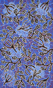 Aboriginal Artwork by Juliette Nampijinpa Brown, Ngapa Jukurrpa (Water Dreaming) - Mikanji, 76x46cm - ART ARK®