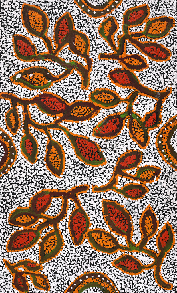 Aboriginal Artwork by Juliette Nampijinpa Brown, Ngapa Jukurrpa (Water Dreaming) - Mikanji, 76x46cm