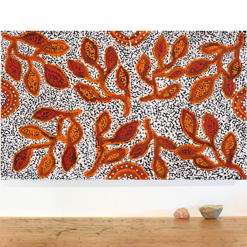 Aboriginal Art by Juliette Nampijinpa Brown, Ngapa Jukurrpa (Water Dreaming) - Mikanji, 76x46cm - ART ARK®