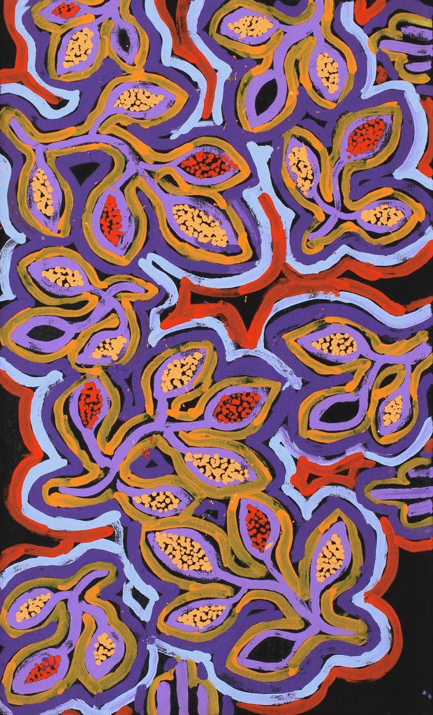 Aboriginal Artwork by Juliette Nampijinpa Brown, Ngapa Jukurrpa (Water Dreaming) - Mikanji, 76x46cm