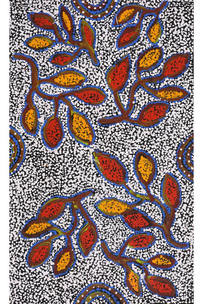 Aboriginal Artwork by Juliette Nampijinpa Brown, Ngapa Jukurrpa (Water Dreaming) - Mikanji, 76x46cm