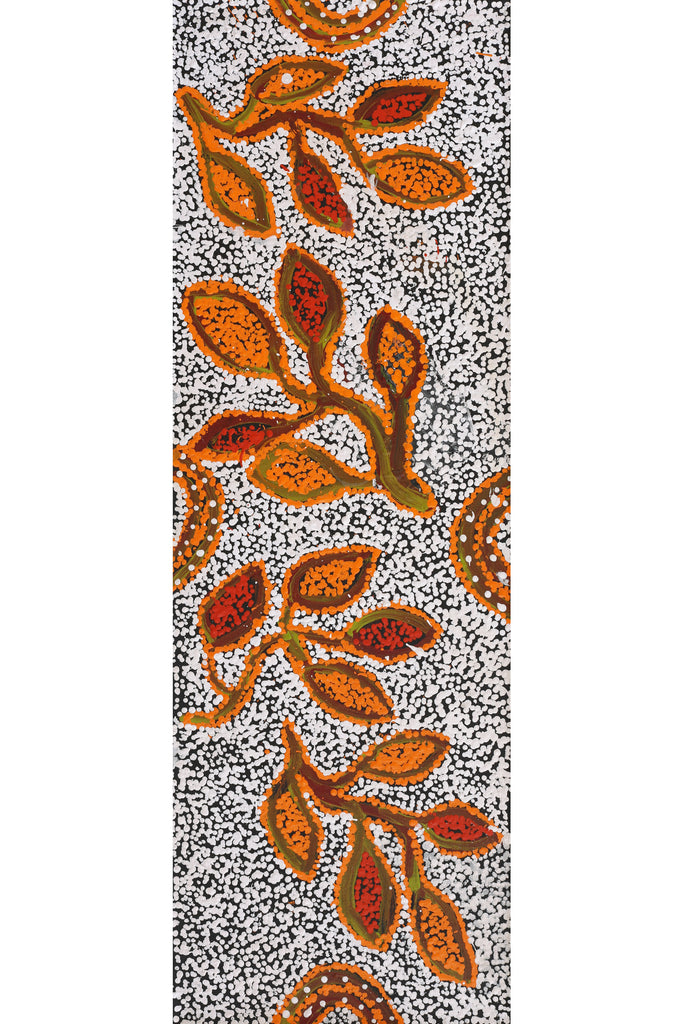 Aboriginal Artwork by Juliette Nampijinpa Brown, Ngapa Jukurrpa (Water Dreaming) - Mikanji, 91x30cm