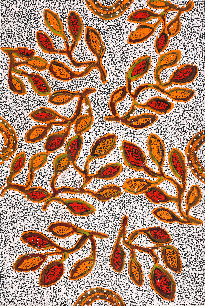 Aboriginal Artwork by Juliette Nampijinpa Brown, Ngapa Jukurrpa (Water Dreaming) - Mikanji, 91x61cm