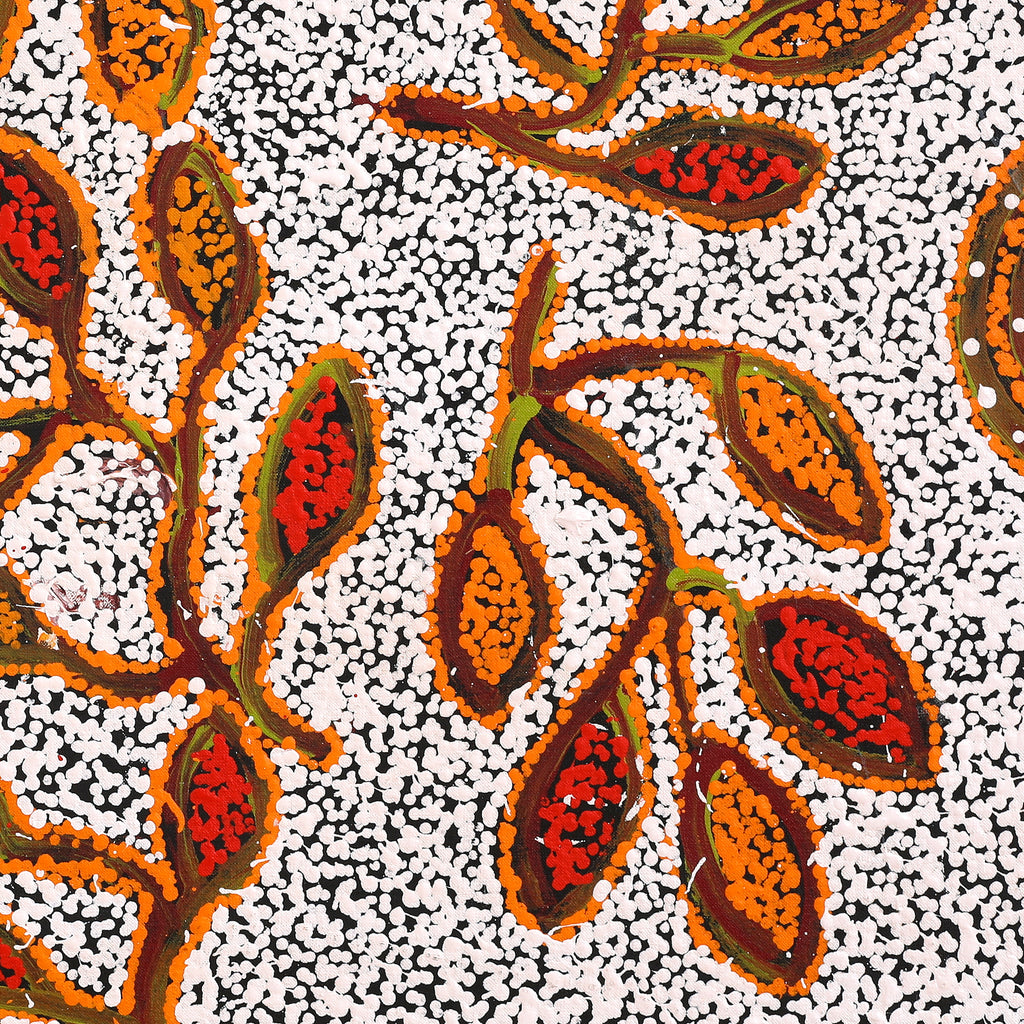 Aboriginal Artwork by Juliette Nampijinpa Brown, Ngapa Jukurrpa (Water Dreaming) - Mikanji, 91x61cm