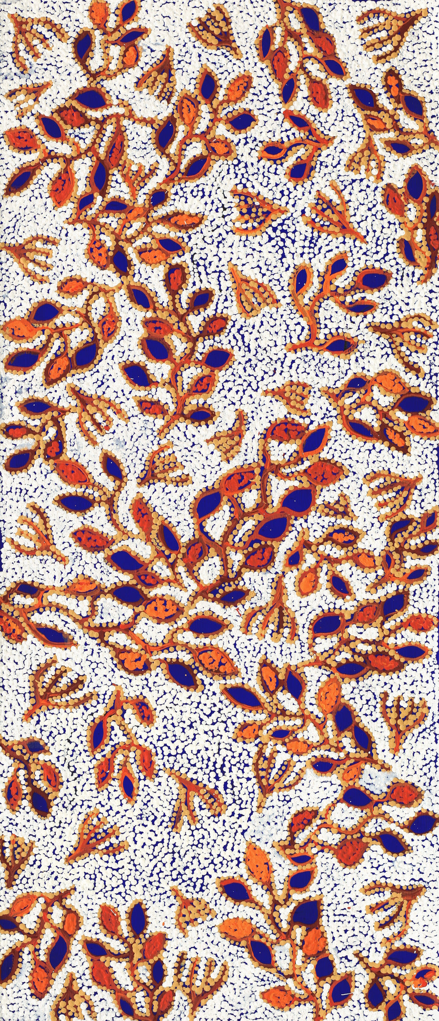 Aboriginal Artwork by Juliette Nampijinpa Brown, Ngapa Jukurrpa (Water Dreaming) - Mikanji, 107x46cm