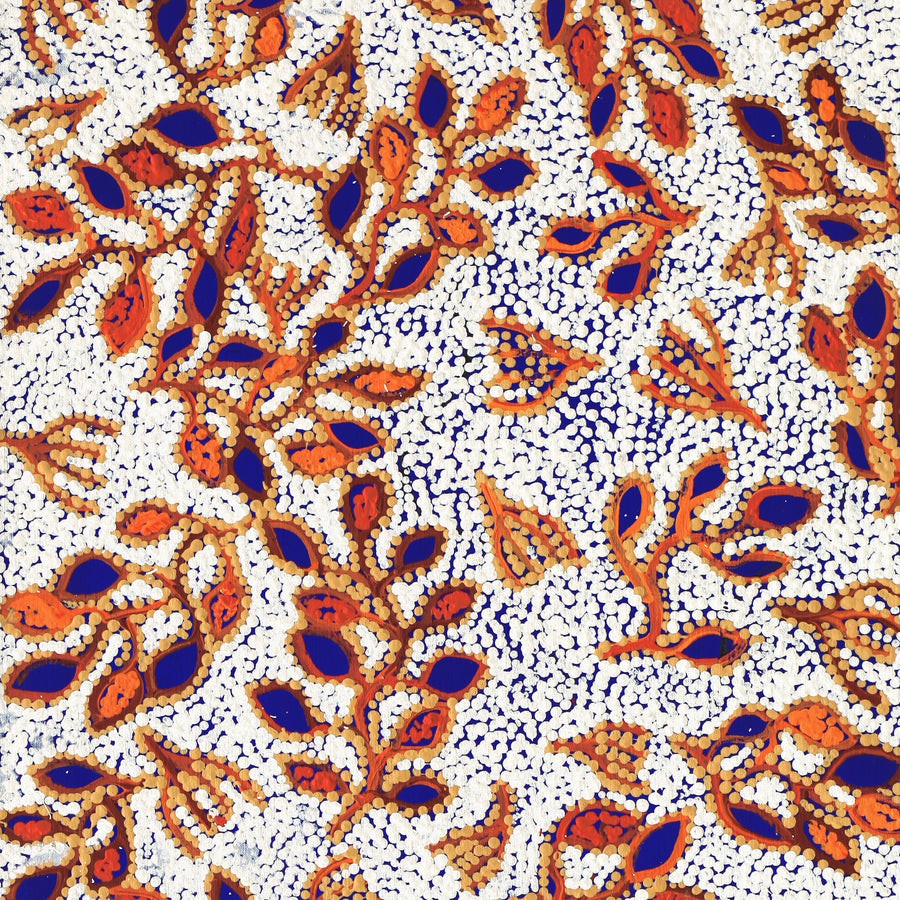 Aboriginal Artwork by Juliette Nampijinpa Brown, Ngapa Jukurrpa (Water Dreaming) - Mikanji, 107x46cm