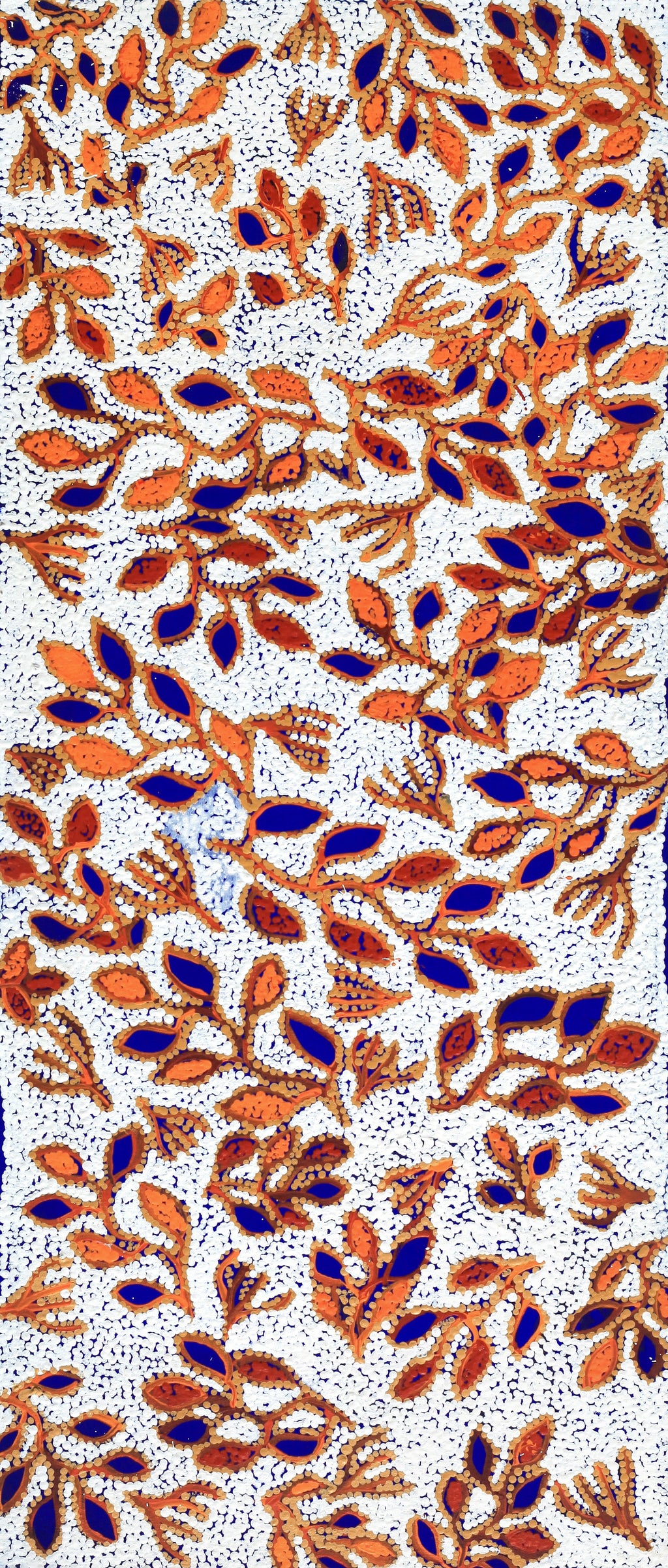Aboriginal Artwork by Juliette Nampijinpa Brown, Ngapa Jukurrpa (Water Dreaming) - Mikanji, 107x46cm