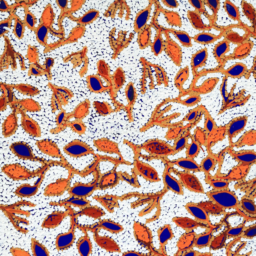 Aboriginal Artwork by Juliette Nampijinpa Brown, Ngapa Jukurrpa (Water Dreaming) - Mikanji, 107x46cm