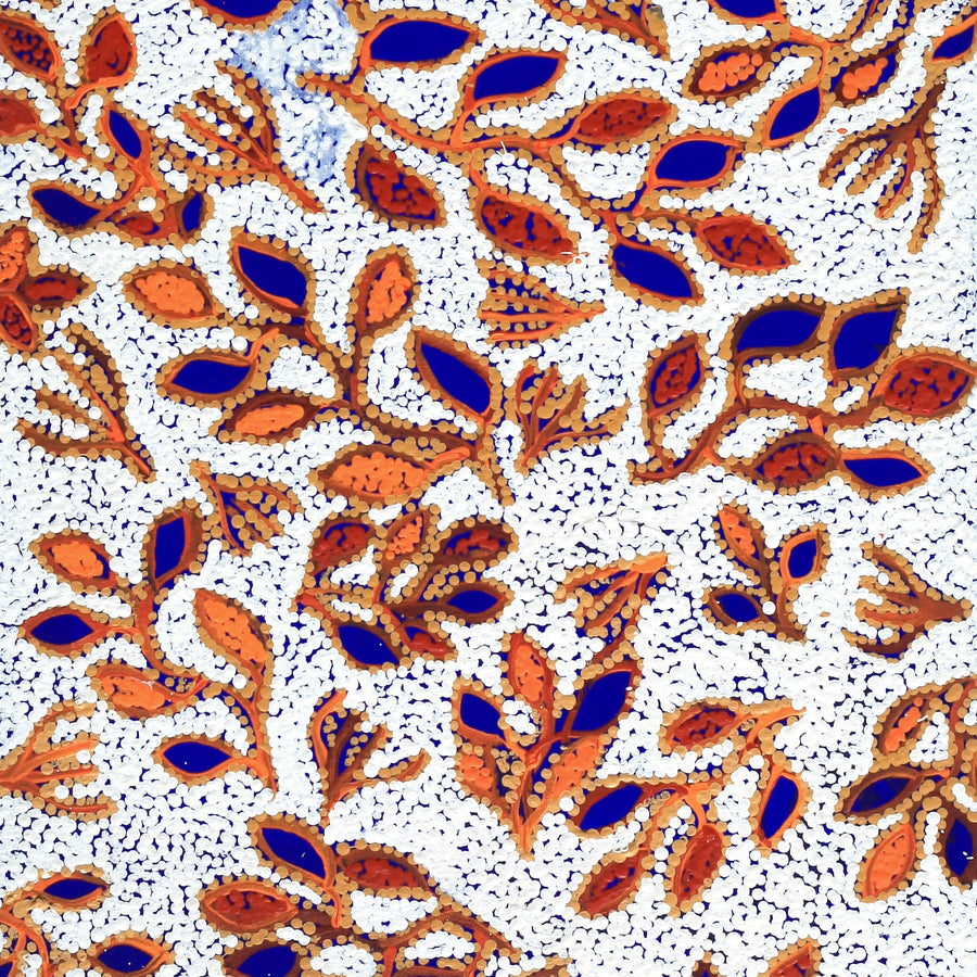 Aboriginal Artwork by Juliette Nampijinpa Brown, Ngapa Jukurrpa (Water Dreaming) - Mikanji, 107x46cm