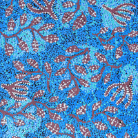 Aboriginal Artwork by Juliette Nampijinpa Brown, Ngapa Jukurrpa (Water Dreaming) - Mikanji, 122x46cm