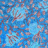 Aboriginal Artwork by Juliette Nampijinpa Brown, Ngapa Jukurrpa (Water Dreaming) - Mikanji, 122x46cm