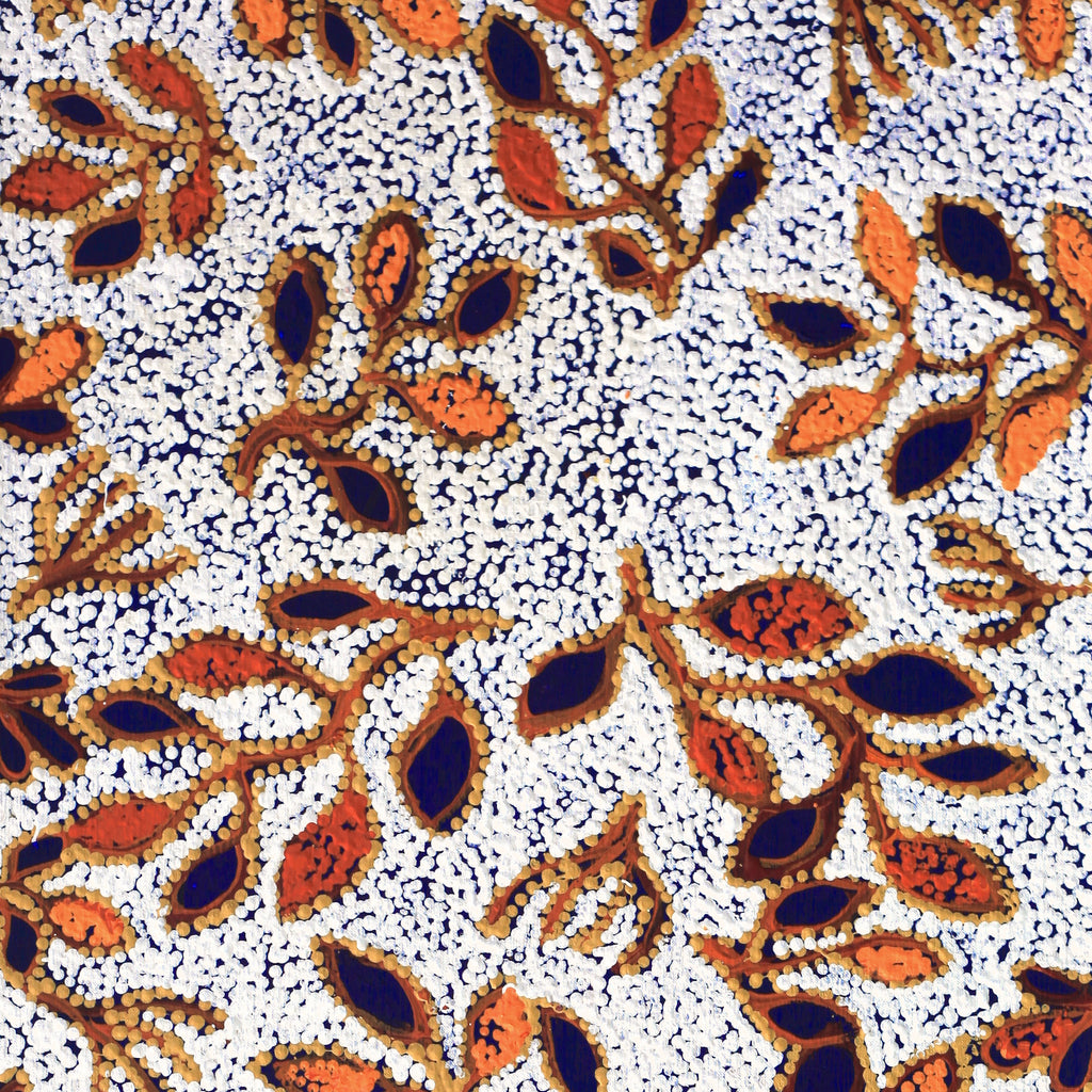 Aboriginal Artwork by Juliette Nampijinpa Brown, Ngapa Jukurrpa (Water Dreaming) - Mikanji, 122x46cm