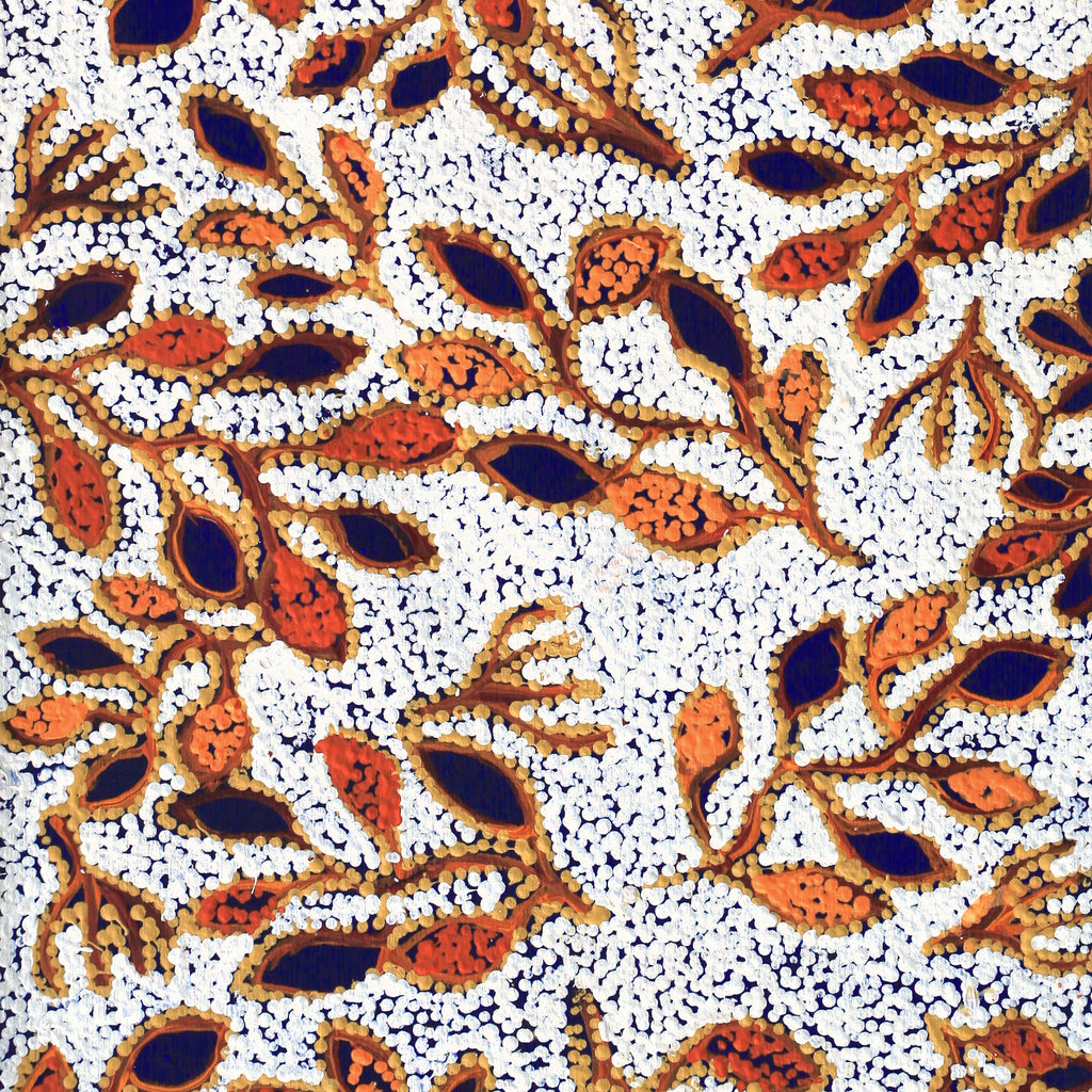 Aboriginal Artwork by Juliette Nampijinpa Brown, Ngapa Jukurrpa (Water Dreaming) - Mikanji, 122x46cm