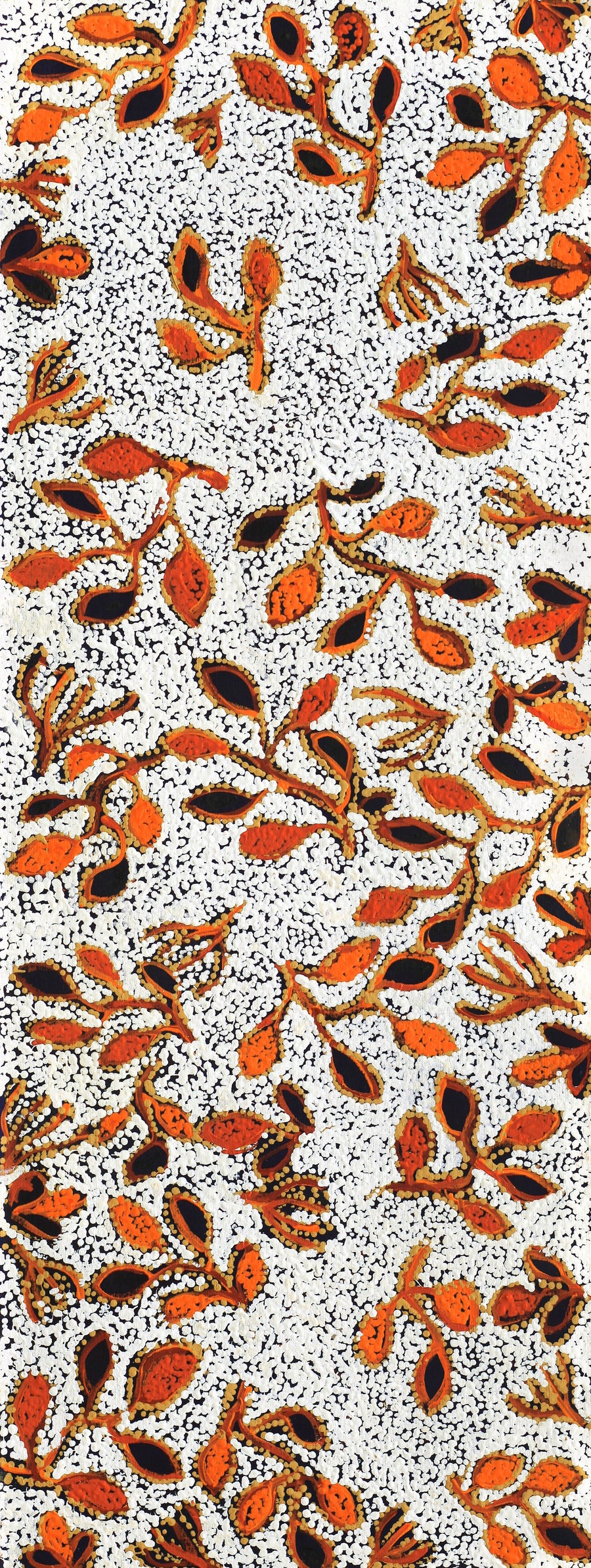 Aboriginal Artwork by Juliette Nampijinpa Brown, Ngapa Jukurrpa (Water Dreaming) - Mikanji, 122x46cm