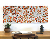 Aboriginal Artwork by Juliette Nampijinpa Brown, Ngapa Jukurrpa (Water Dreaming) - Mikanji, 122x46cm