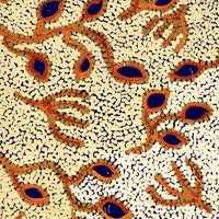 Aboriginal Artwork by Juliette Nampijinpa Brown, Ngapa Jukurrpa (Water Dreaming) - Mikanji, 76x30cm