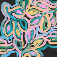 Aboriginal Artwork by Juliette Nampijinpa Brown, Ngapa Jukurrpa (Water Dreaming) - Mikanji, 30x30cm