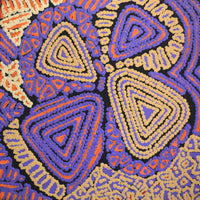 Aboriginal Artwork by Juliette Nampijinpa Brown, Ngapa Jukurrpa (Water Dreaming) - Mikanji, 30x30cm