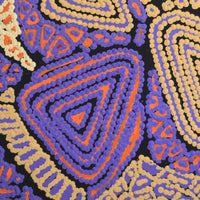Aboriginal Artwork by Juliette Nampijinpa Brown, Ngapa Jukurrpa (Water Dreaming) - Mikanji, 30x30cm