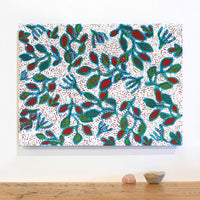 Aboriginal Artwork by Juliette Nampijinpa Brown, Ngapa Jukurrpa (Water Dreaming) - Mikanji, 61x46cm