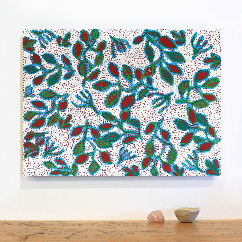 Aboriginal Artwork by Juliette Nampijinpa Brown, Ngapa Jukurrpa (Water Dreaming) - Mikanji, 61x46cm