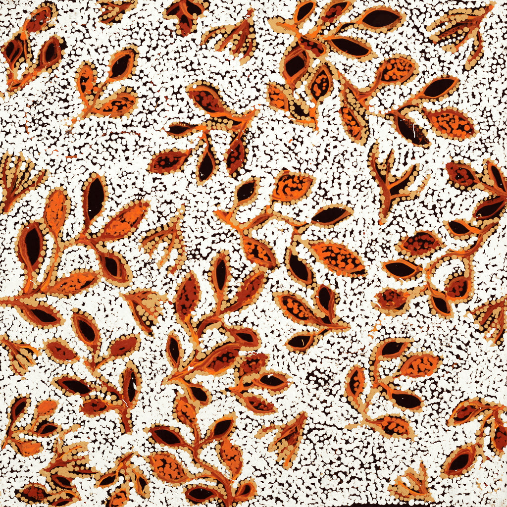 Aboriginal Artwork by Juliette Nampijinpa Brown, Ngapa Jukurrpa (Water Dreaming) - Mikanji, 61x61cm