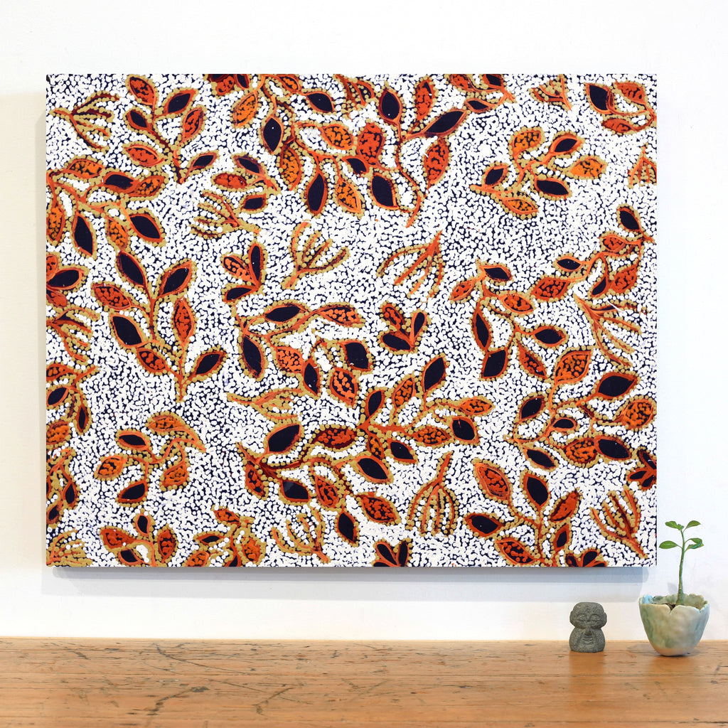 Aboriginal Artwork by Juliette Nampijinpa Brown, Ngapa Jukurrpa (Water Dreaming) - Mikanji, 76x61cm