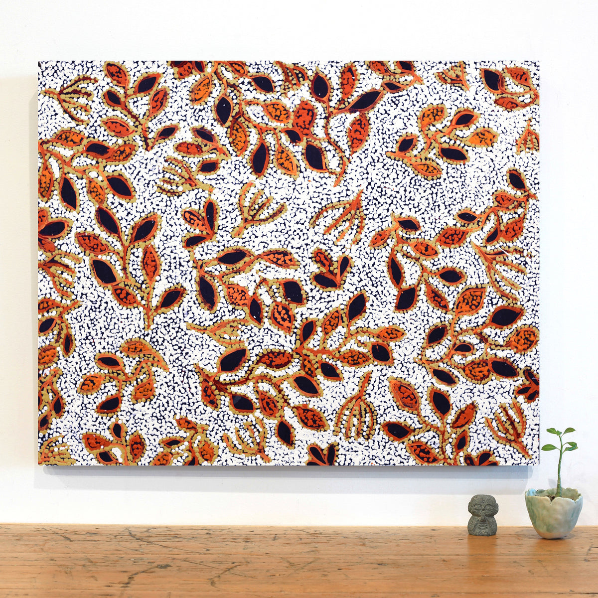 Aboriginal Artwork by Juliette Nampijinpa Brown, Ngapa Jukurrpa (Water Dreaming) - Mikanji, 76x61cm