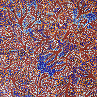 Aboriginal Artwork by Juliette Nampijinpa Brown, Ngapa Jukurrpa (Water Dreaming) - Mikanji, 91x46cm