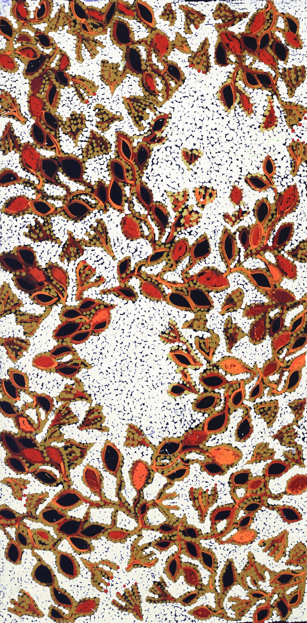 Aboriginal Artwork by Juliette Nampijinpa Brown, Ngapa Jukurrpa (Water Dreaming) - Mikanji, 91x46cm