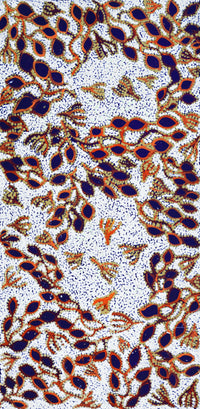 Aboriginal Artwork by Juliette Nampijinpa Brown, Ngapa Jukurrpa (Water Dreaming) - Mikanji, 91x46cm