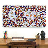 Aboriginal Artwork by Juliette Nampijinpa Brown, Ngapa Jukurrpa (Water Dreaming) - Mikanji, 91x46cm