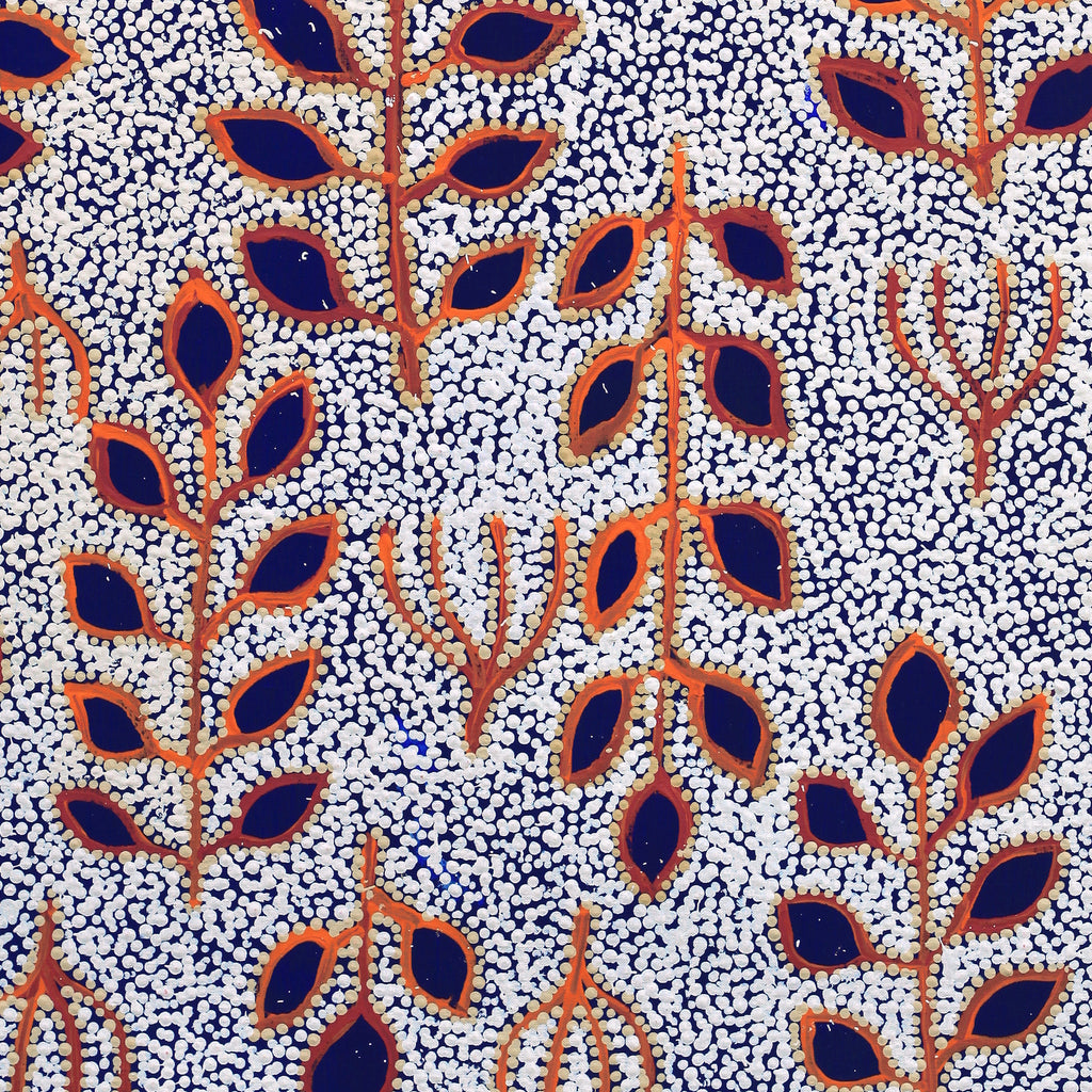 Aboriginal Artwork by Juliette Nampijinpa Brown, Ngapa Jukurrpa (Water Dreaming) - Mikanji, 91x61cm